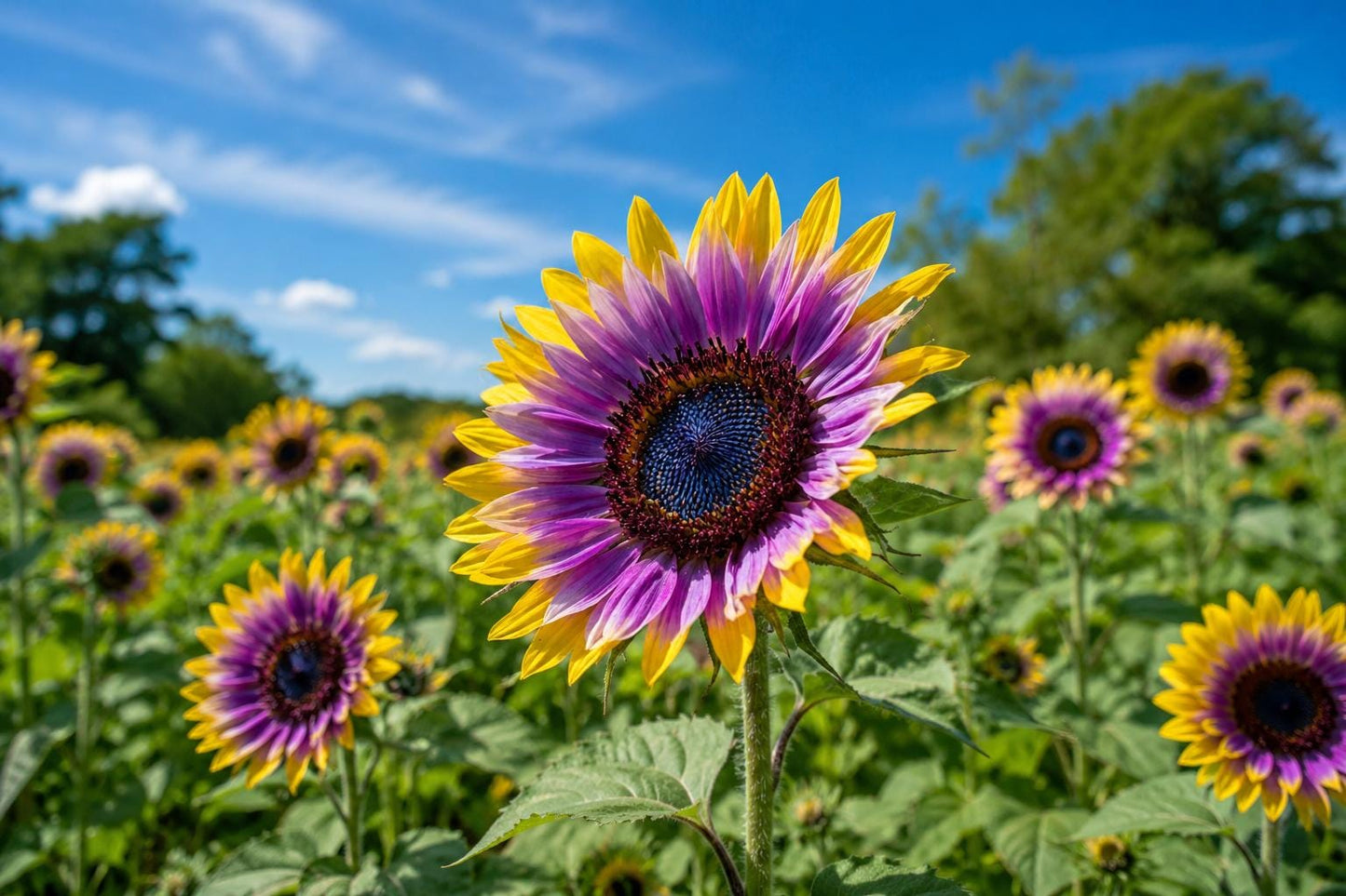 Rare Purple Heart Sunflower Seeds - 50pcs - Helianthus annuus - Unique Purple Blooms for Vibrant Garden Decor