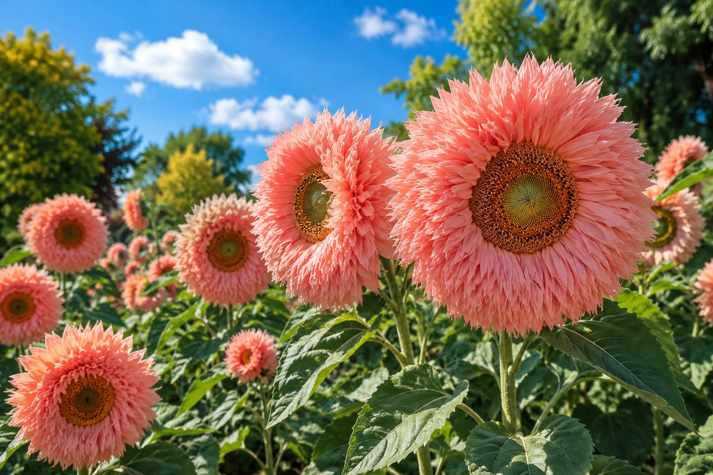 Rare Pink Giant Teddy Bear Sunflower Seeds - 50 pcs - Unique Fluffy Blooms - Helianthus annuus - Easy to Grow Garden Flowers