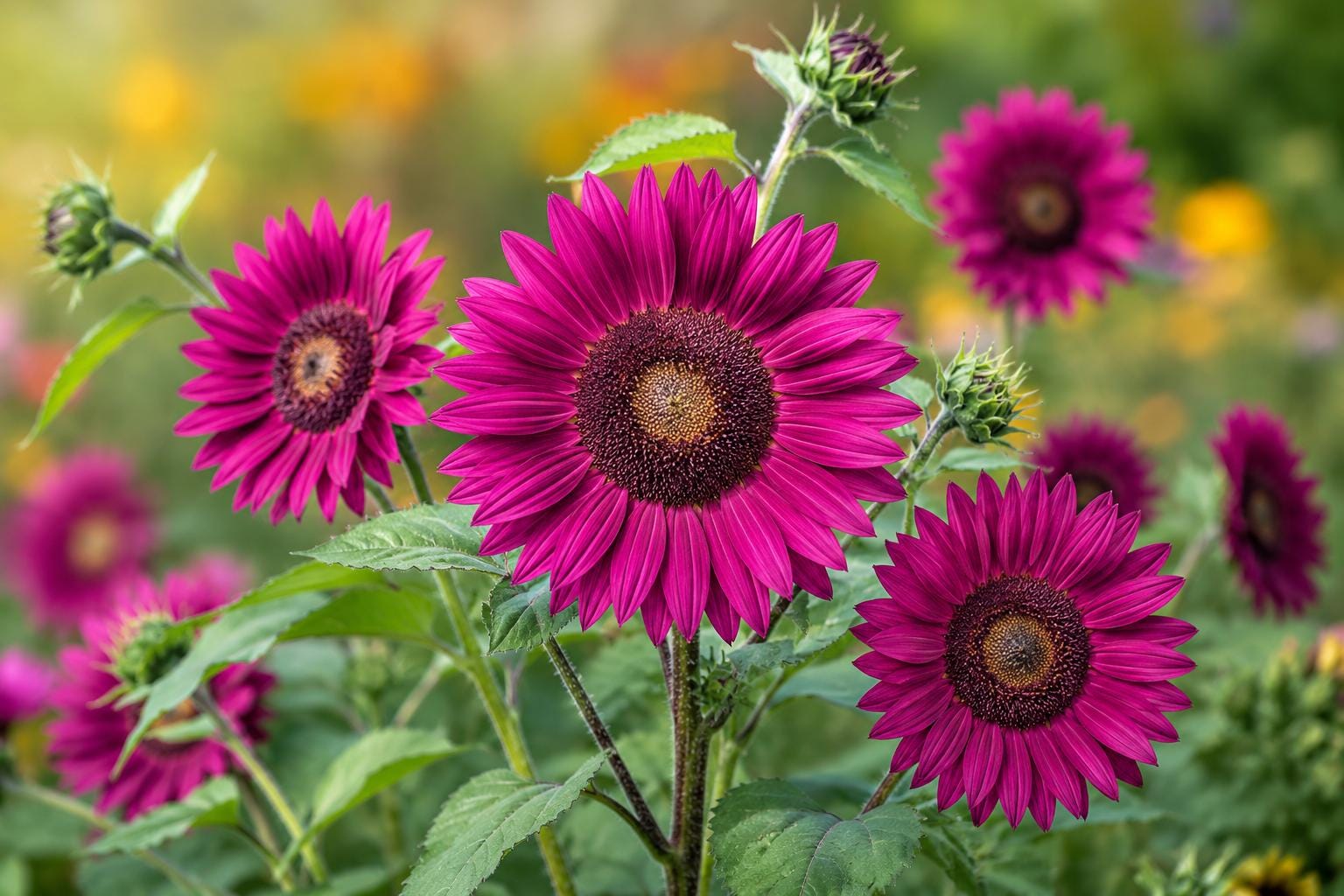 Purple Sunflower Seeds 50pcs Non-GMO Heirloom Helianthus annuus - Vibrant Rare Flowers for Home Gardening