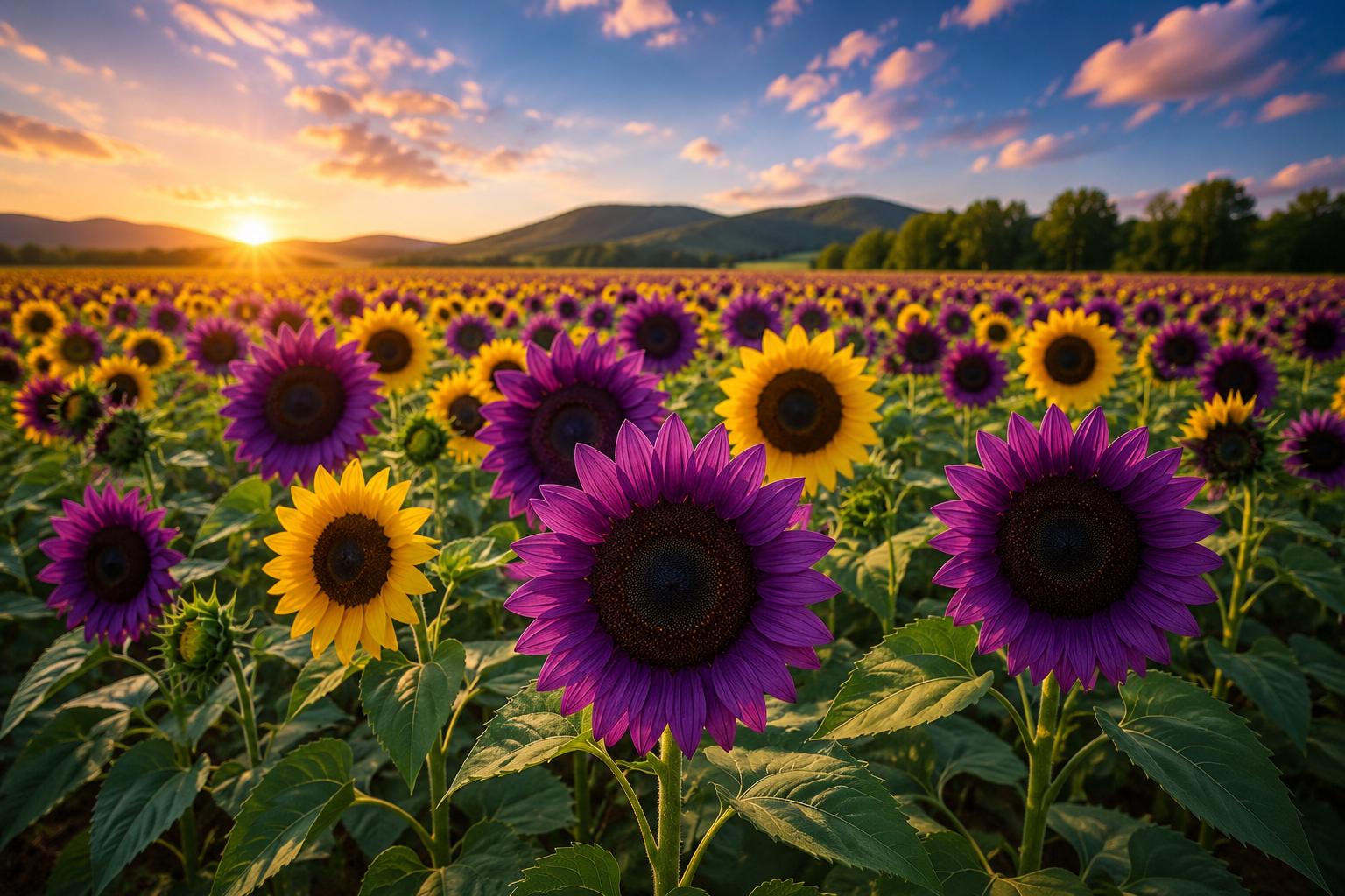 Rare Purple Sunflower Seeds 50pcs Field ‘Violet Glow’ Heirloom Helianthus annuus Non-GMO for Garden Pollinator Attracting