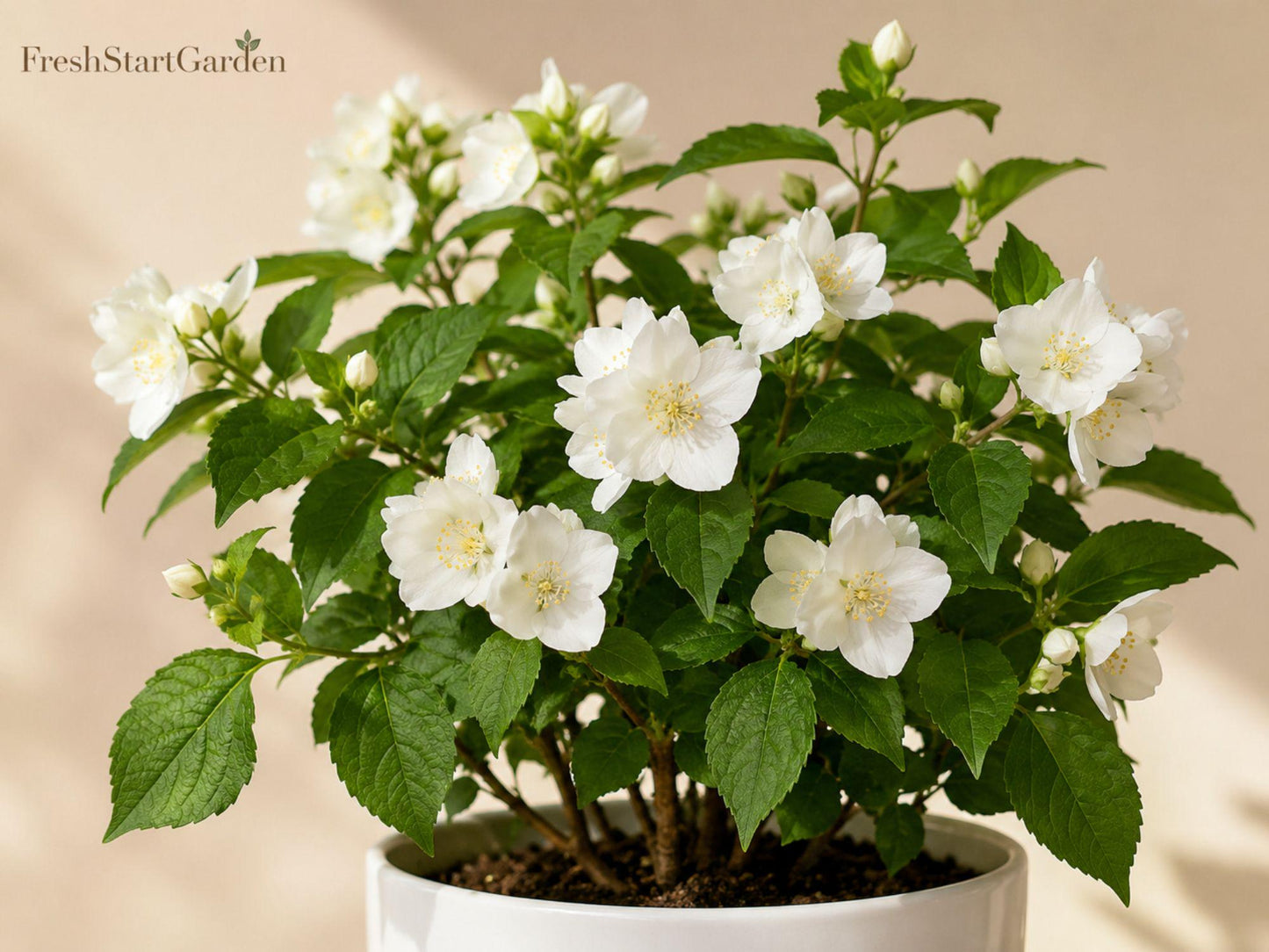 Sweet Mock Orange Bare Root Plant 12-24in Philadelphus coronarius Fragrant White Blooms Deciduous Shrub for Pollinator Gardens