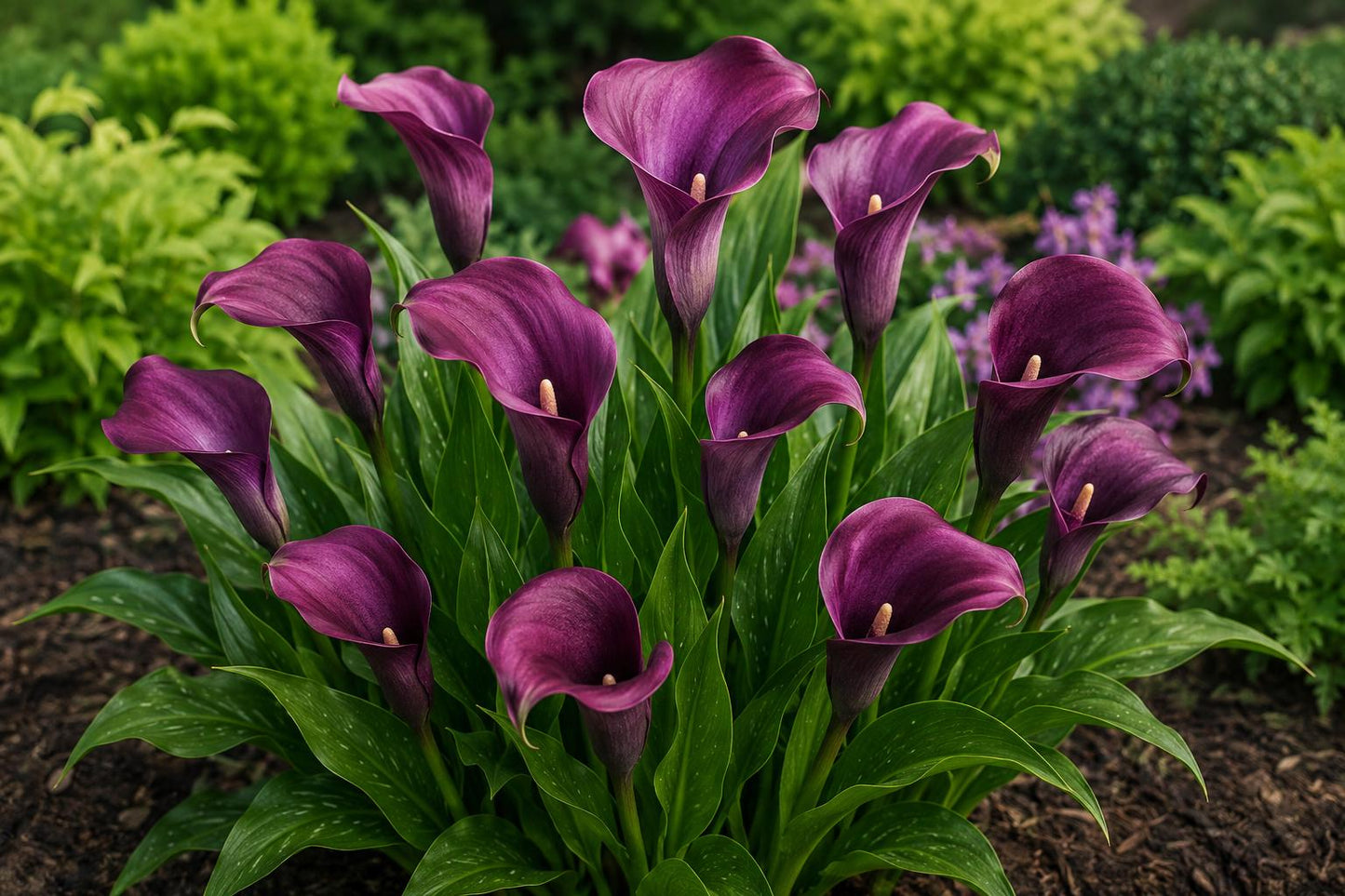 Calla Lily Bulbs - Purple Sensation - Zantedeschia spp. - Bold Color Live Flower Plant for Garden & Containers