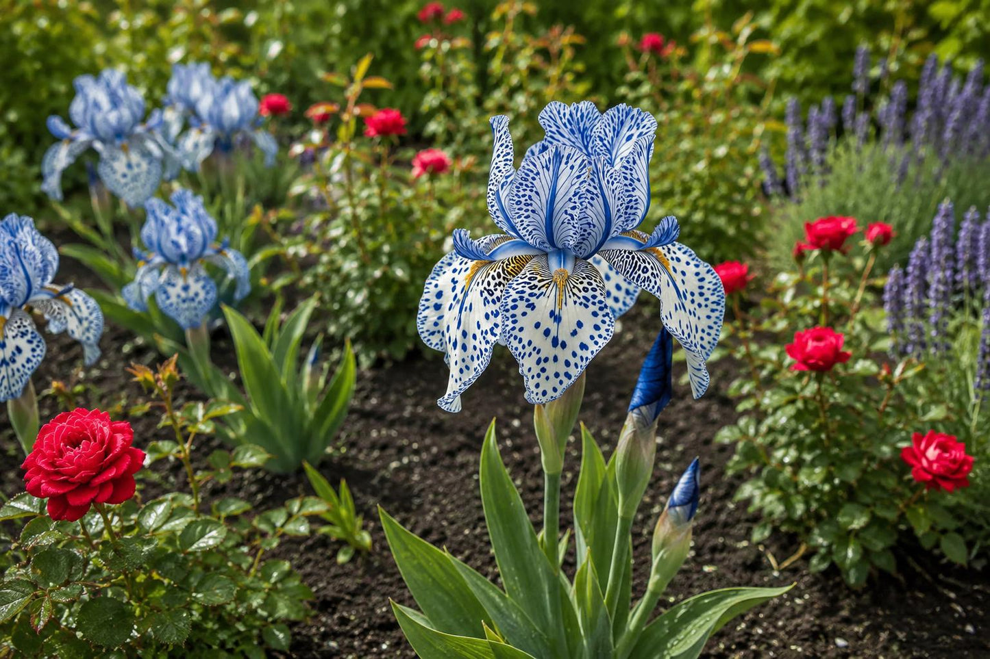 Bearded Iris Seeds - 50 Blue and White Speckled Blooms - Iris germanica - Premium Quality for Vibrant Gardens