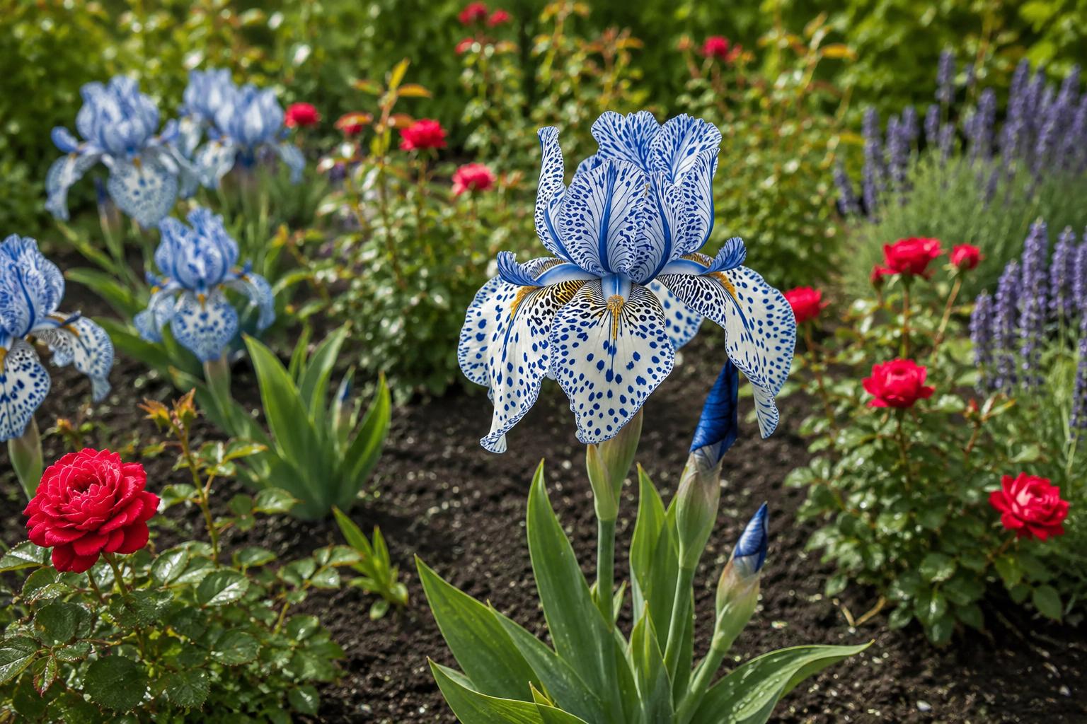 Bearded Iris Seeds - 50 Blue and White Speckled Blooms - Iris germanica - Premium Quality for Vibrant Gardens