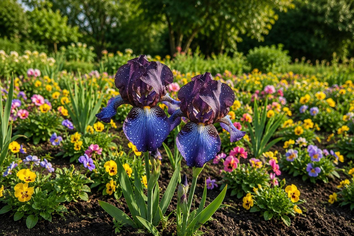Bearded Iris Seeds 50 Count Deep Blue Star-Spotted Blooms Iris germanica High Quality