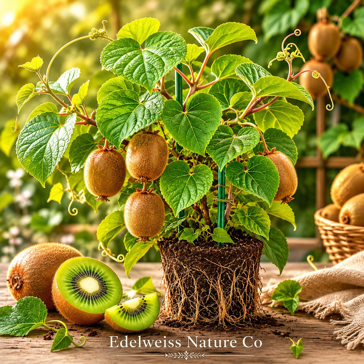 Vincent Kiwi Starter Plug | 3-6" Bare Root Edible Vine | Actinidia chinensis | Heirloom Variety for Home Garden