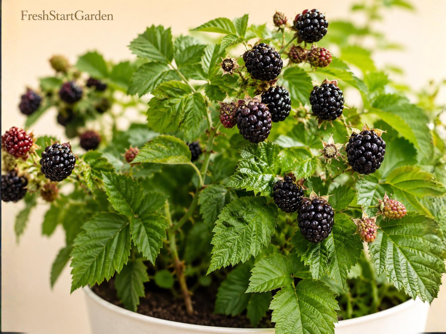 Jewel Black Raspberry Plant - 1 Live Rooted Starter - Rubus occidentalis Edible Fruit Shrub - Midseason Black Berries