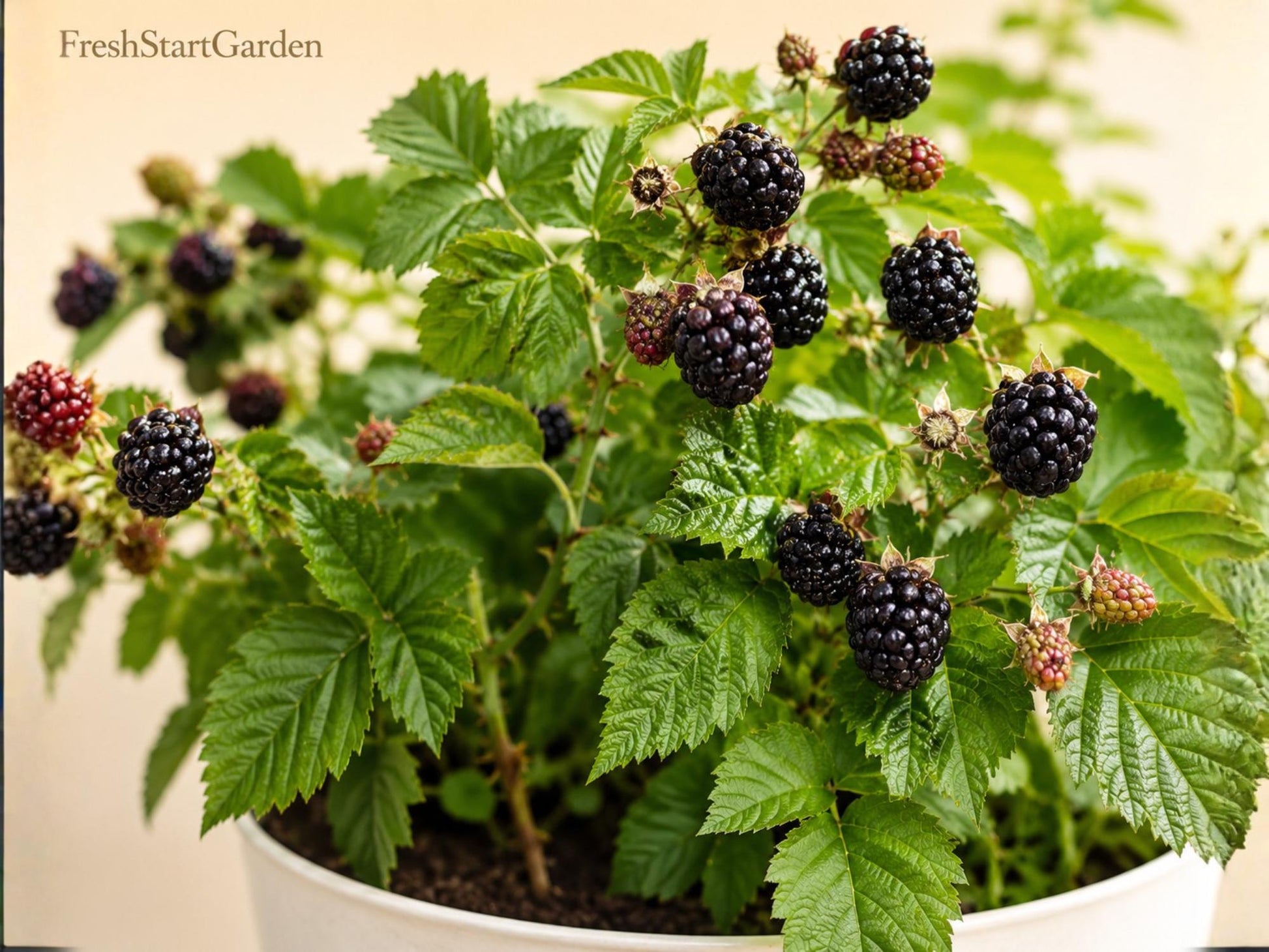 Jewel Black Raspberry Plant - 1 Live Rooted Starter - Rubus occidentalis Edible Fruit Shrub - Midseason Black Berries