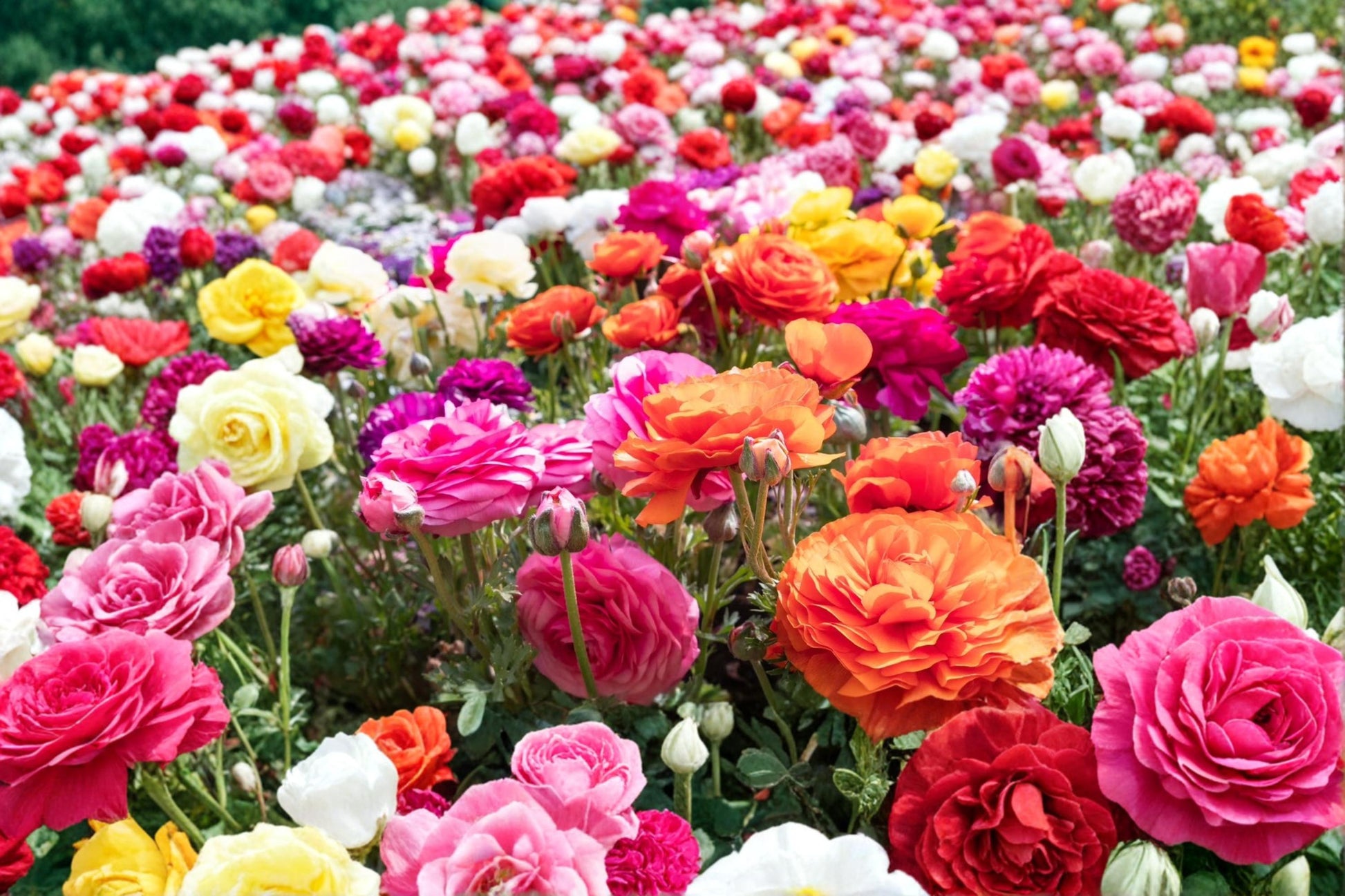 Ranunculus Bulbs - 12 Pack - Vibrant Mixed Colors - Ranunculus asiaticus - Flowering Perennial for Garden Beds & Containers