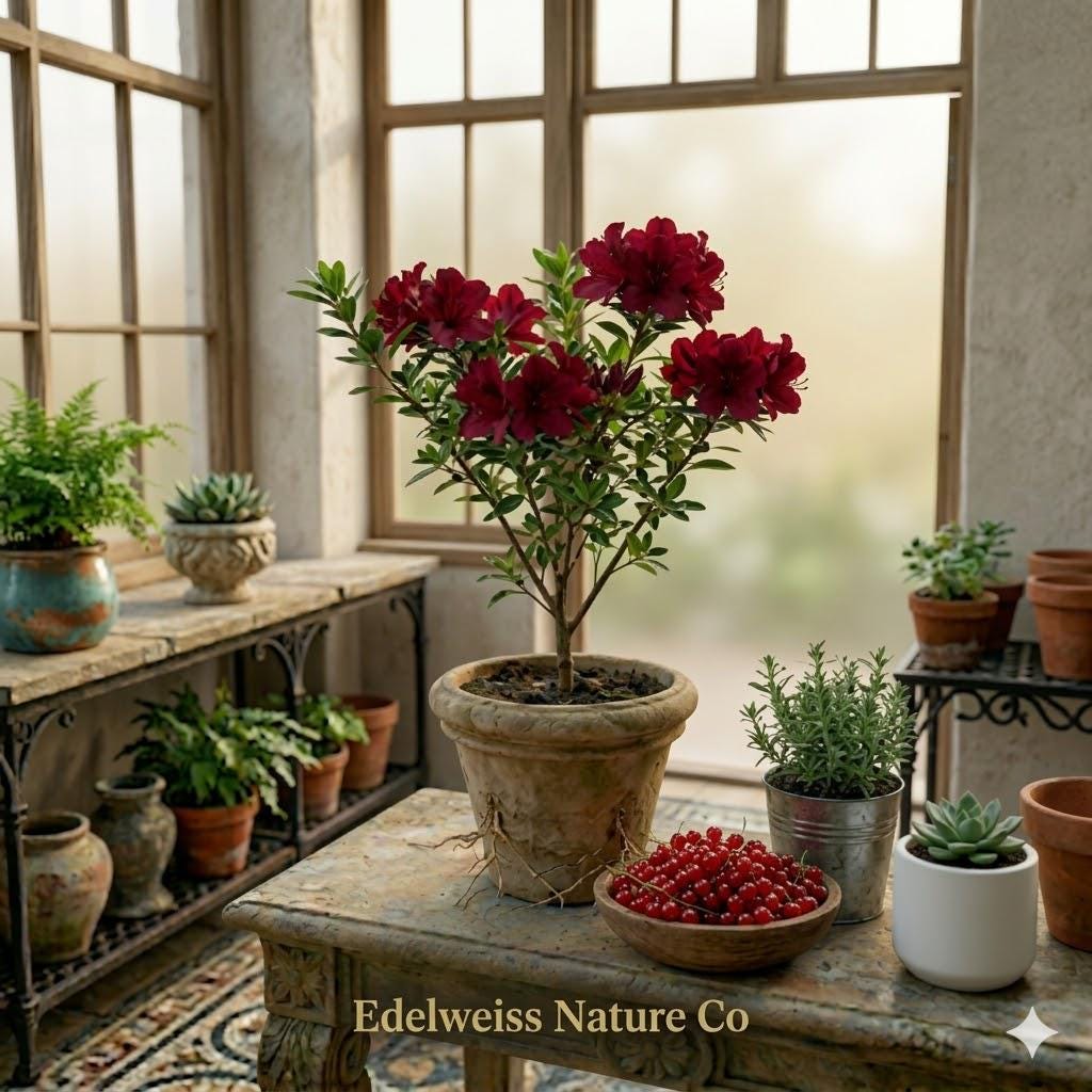 Encore Autumn Fire Azalea Plant | Deep Red Flowering Shrub | Rhododendron | Well Rooted Starter Plant