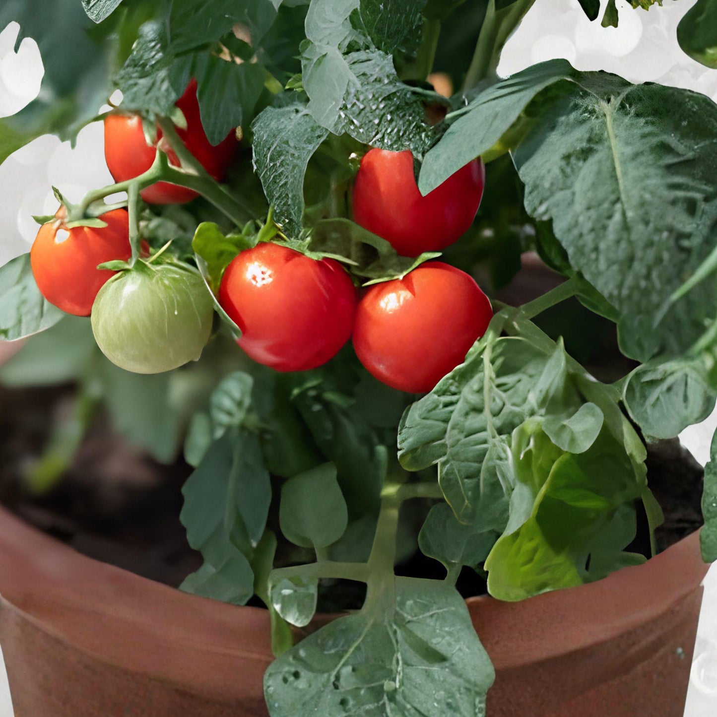Dwarf Bush Tomato Seeds - 100+ Compact Cherry Variety - Solanum lycopersicum - Perfect for Patios & Container Gardens