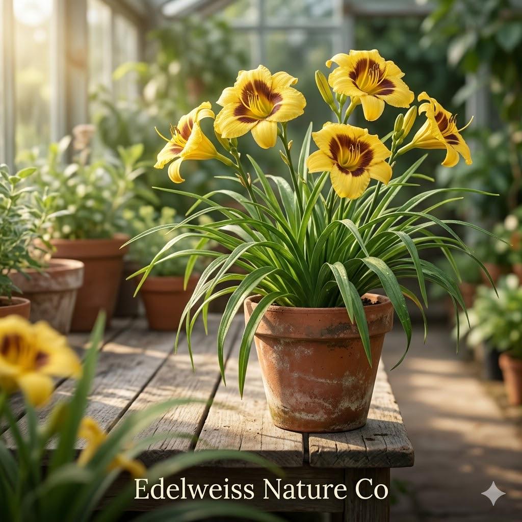 Black Eyed Stella Daylily Bare Root Plants, Hemerocallis, Reblooming Perennial Flower, Golden Yellow Blooms, Easy Grow Garden Lily