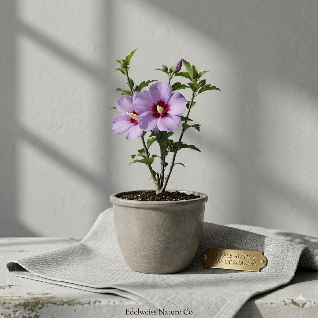 Purple Althea Hibiscus Rose of Sharon Bare Root Plant | Hibiscus syriacus | Hardy Ornamental Shrub | Summer Blooms | Purple Flowers