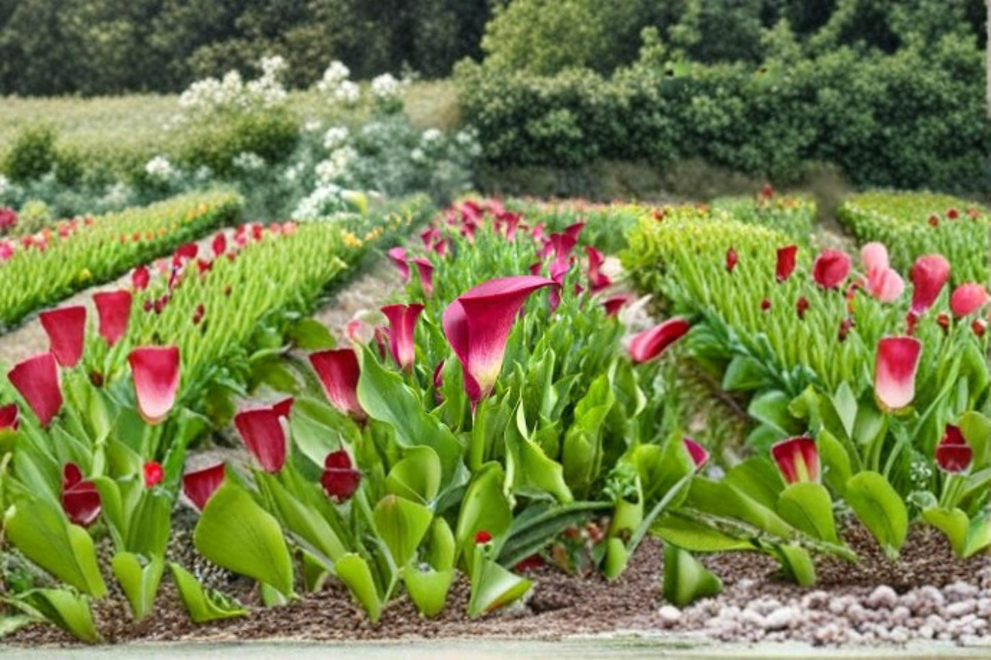 Majestic Red Calla Lily Bulbs - 3 Rhizomes, Zantedeschia spp., Trumpet-Shaped Red Blooms for Garden & Container Planting