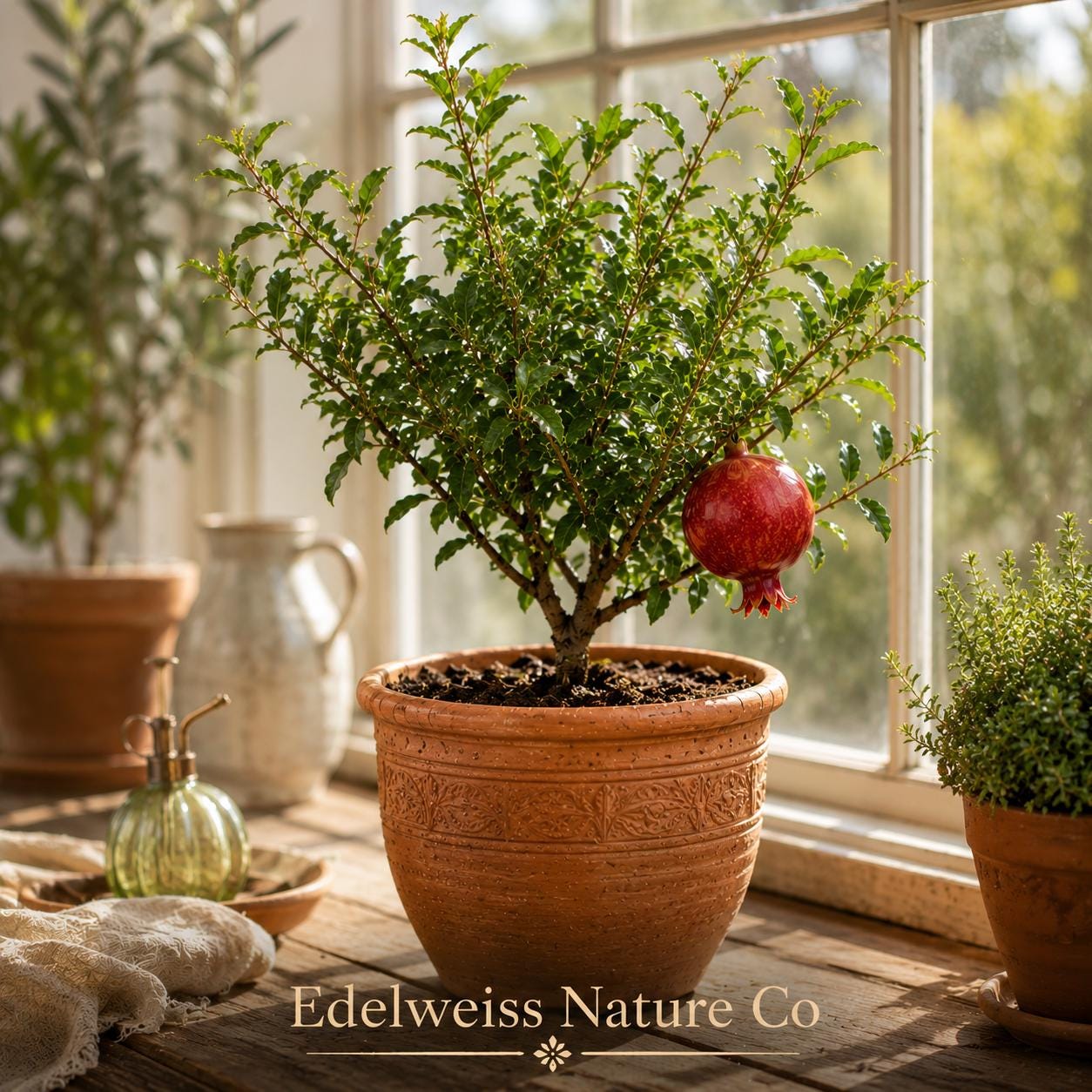 3 Salavatski Pomegranate Starter Plants | Edible Fruit Tree | Punica granatum | Cold Hardy, Ornamental, USA Seller