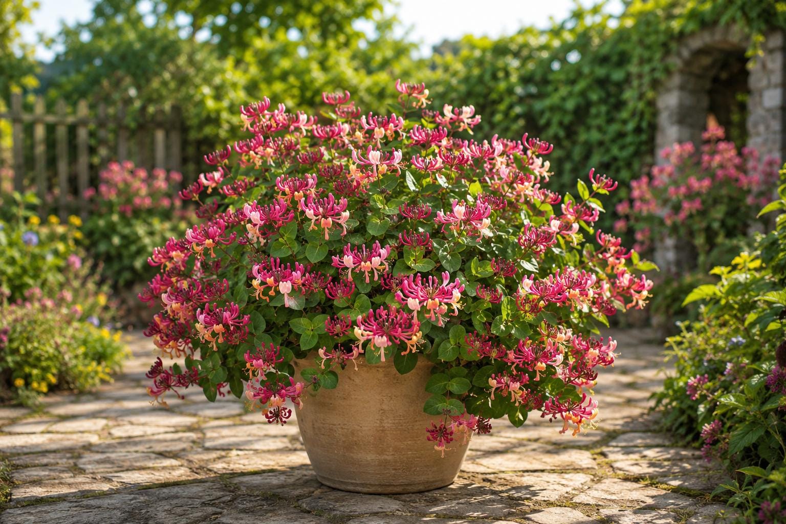 Honeysuckle Vine Starter Plant | Peaches & Cream | Lonicera periclymenum | Rooted for Easy Planting | Evergreen