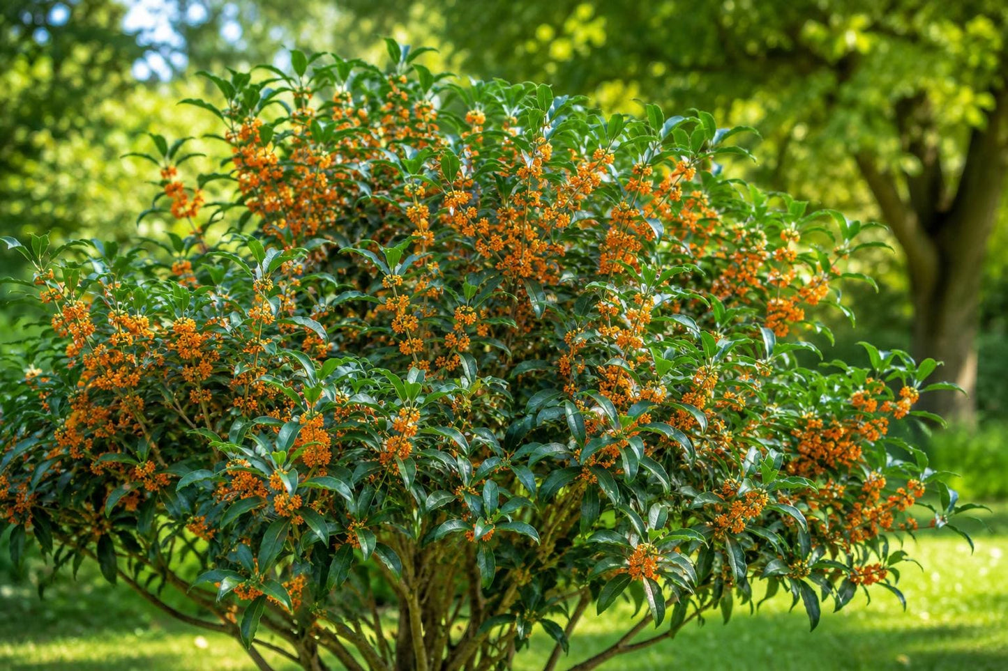 Fragrant Tea Sweet Olive Plant - Rooted Starter - Apricot Echo Variety - Osmanthus fragrans - Aromatic Shrub for Gardens