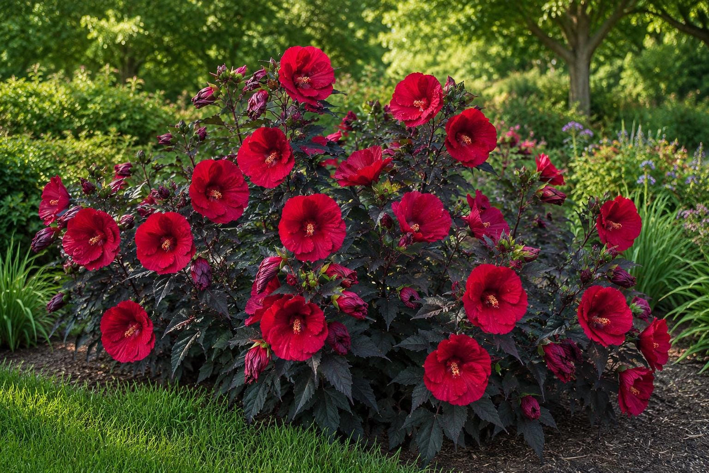 Midnight Marvel Hardy Hibiscus Starter Plant - Small Rooted - Deep Burgundy Blooms - Hibiscus moscheutos