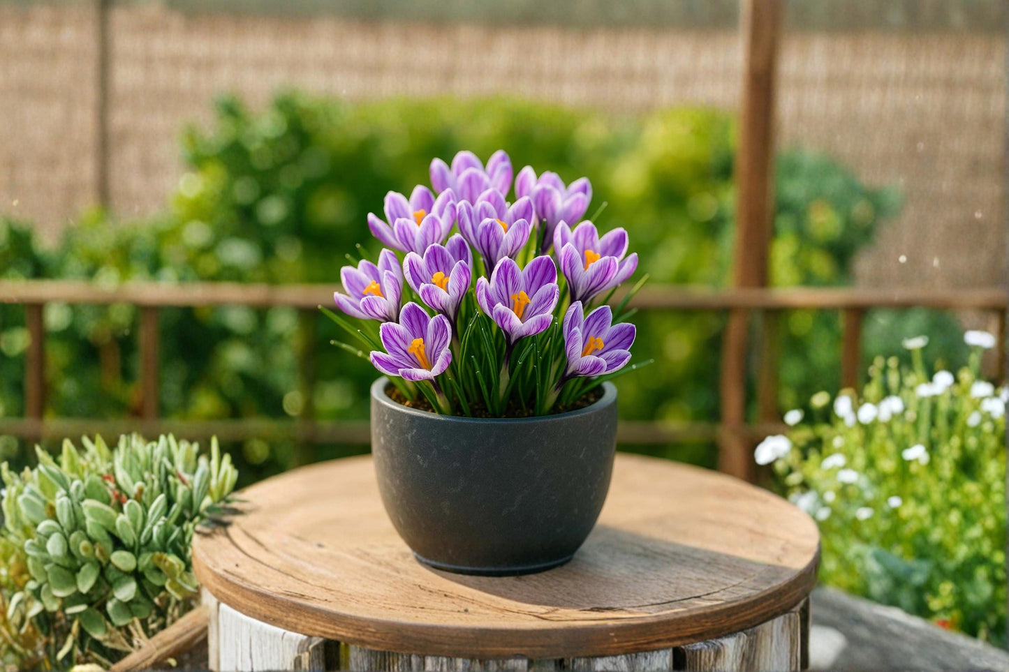 Crocus Bulb - 1 Pickwick Crocus, Striped Purple & White Blooms, Crocus vernus, Early Spring Flowering Plant
