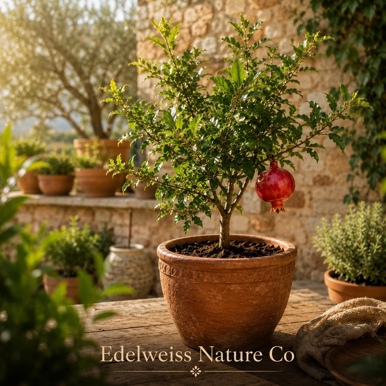 Azadi Pomegranate Starter Plant | 3-6" Live Fruit Tree | Punica granatum | Edible Garden Shrub for Home Orchards and Containers