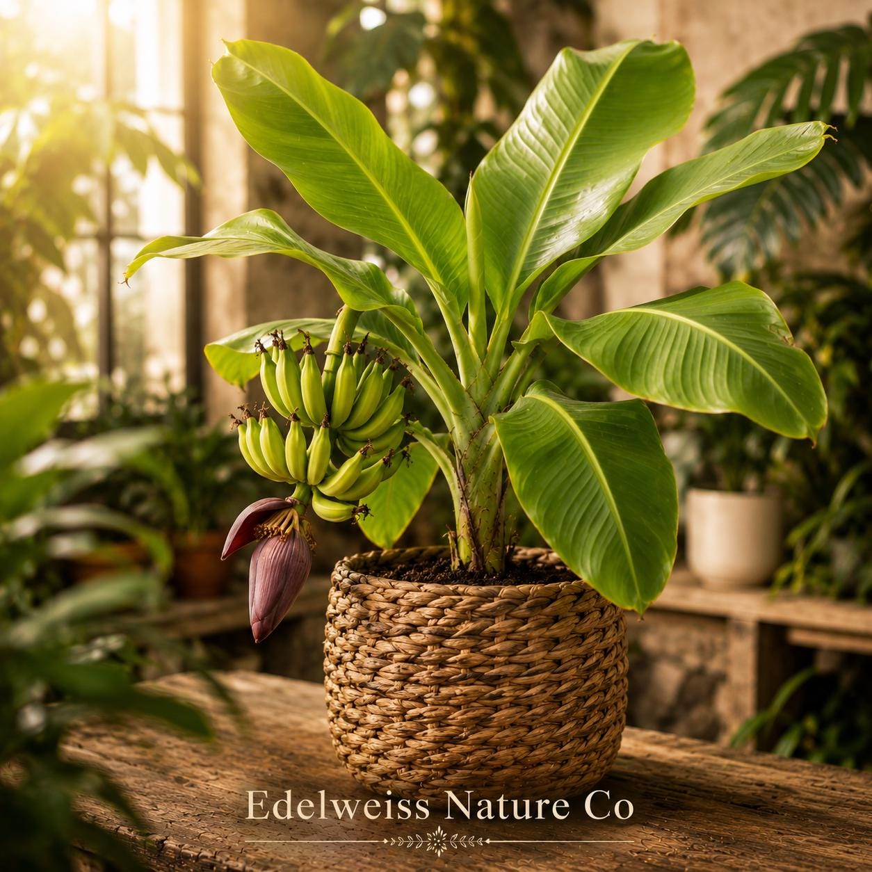 Truly Tiny Banana Starter Plants 3-Pack | Musa acuminata Dwarf Tropical Edible | Compact Indoor & Patio Plant