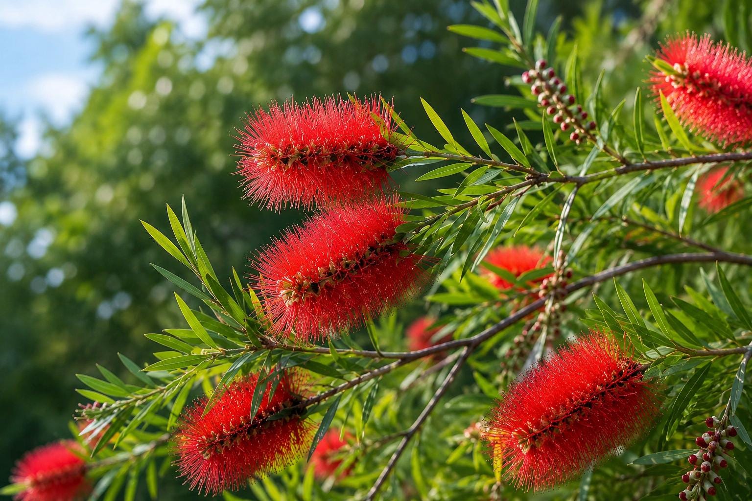 Dwarf Bottlebrush Tree Plant - 4-Inch Little John - Rare Miniature Flowering Bonsai - Callistemon 'Little John'