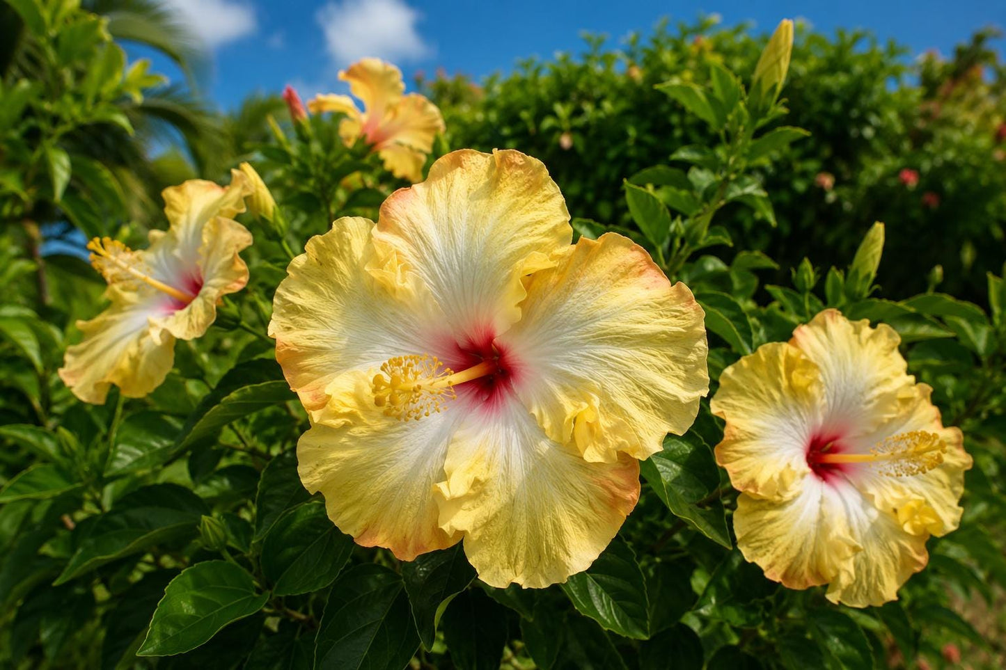 Evangeline Tropical Hibiscus Live Plant 4" Pot Fancy Bloom Hibiscus rosa-sinensis Rare Garden Flower