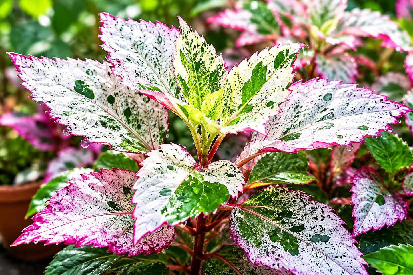 Aussie Queen Tropical Hibiscus Plant - Variegated Leaves, Red Flowers - Hibiscus rosa-sinensis 'Aussie Queen'