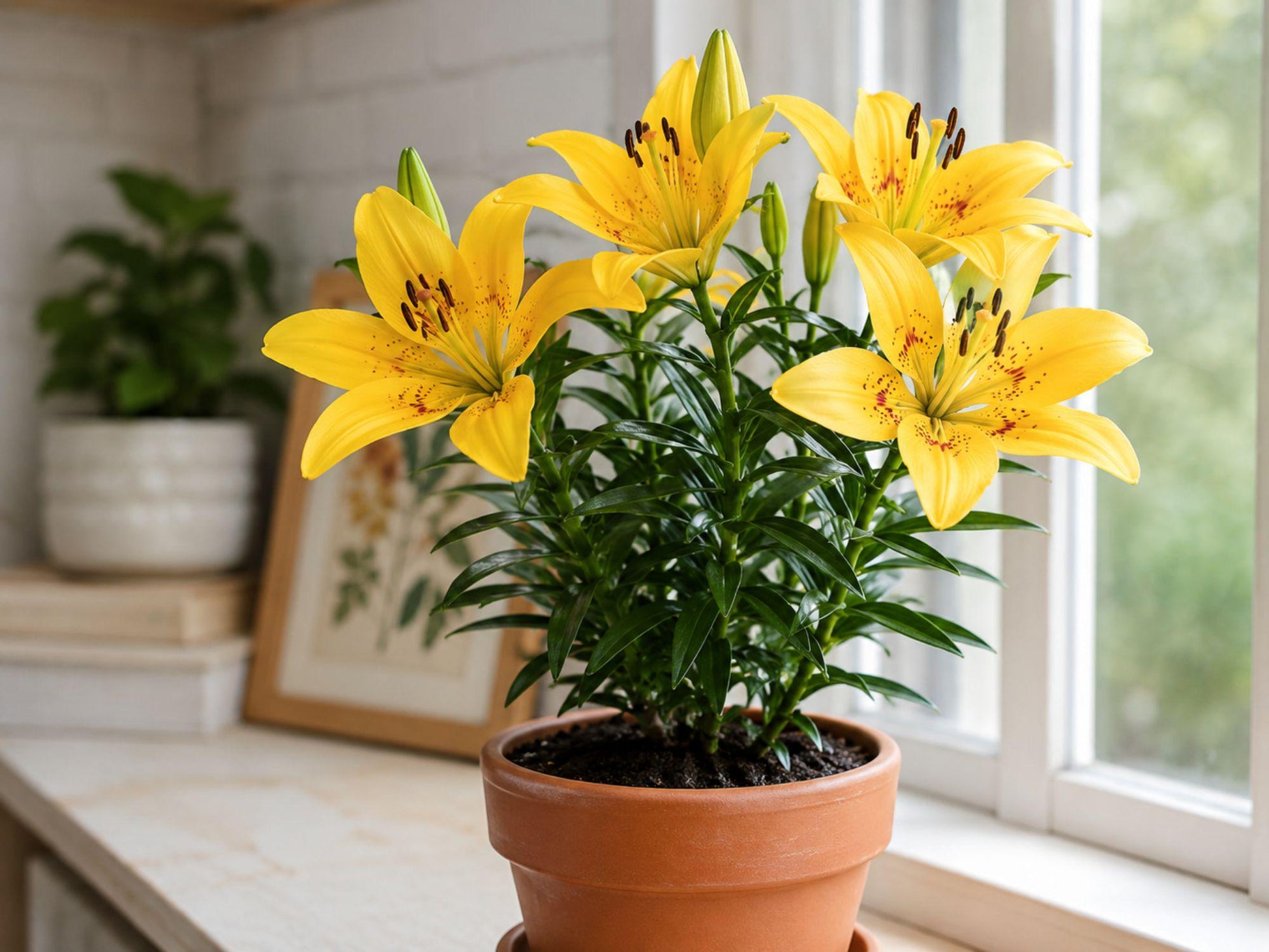 Yellow Alsek Lily Bulbs - 3 Hardy Perennial Bulbs for Planting - Lilium hybridum ‘Alsek’ - Bright Yellow Blooms for Gardens