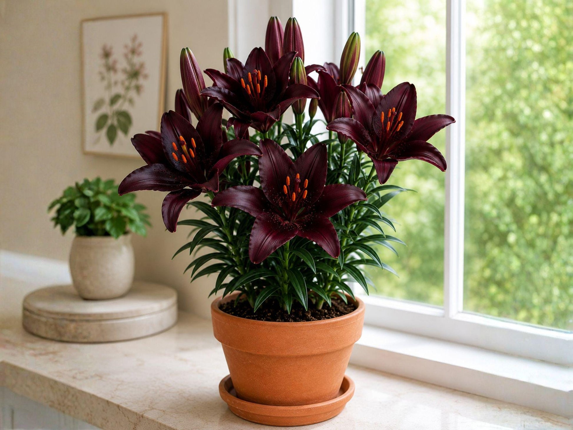 Blackstone Asiatic Lily Bulbs - 10 Deep Burgundy Lilium asiaticum ‘Blackstone’ Hardy Perennial Flowering Bulbs for Gardens