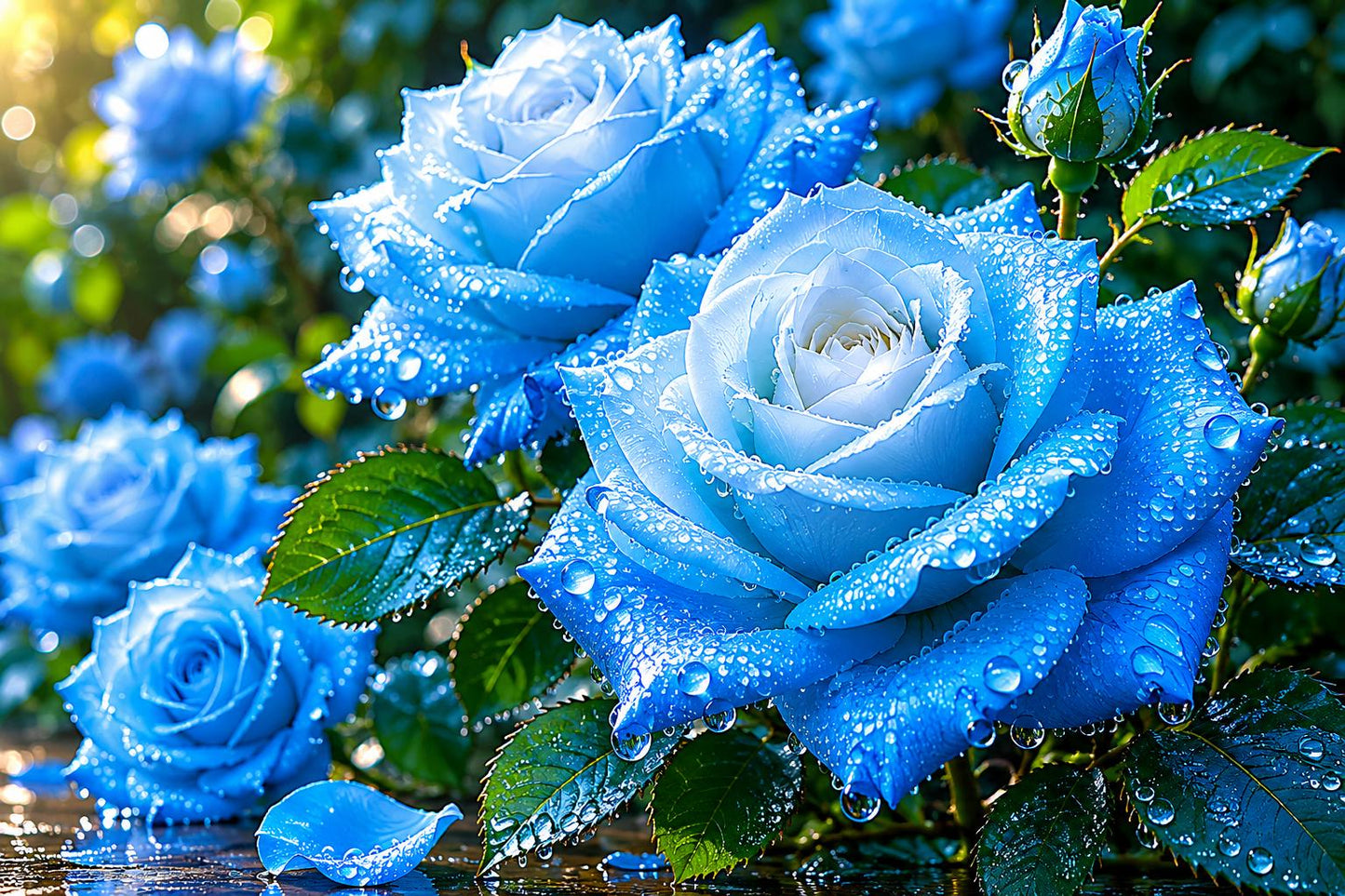 Broken Ice Blue Rose Seeds - 20pcs Non-GMO Heirloom - Rosa spp. - Unique Blue Hued Blooms for Elegant Gardens