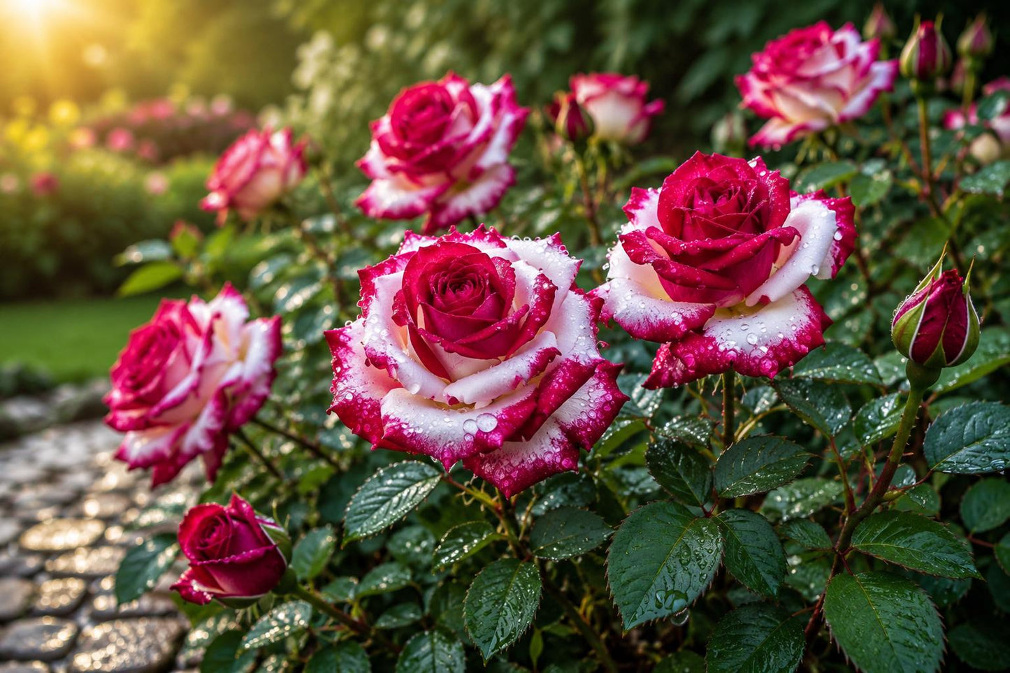 Bi-Color Rose Seeds 20 Pack Red & White Elegant Blooms Rosa spp. for Vibrant Garden Contrast