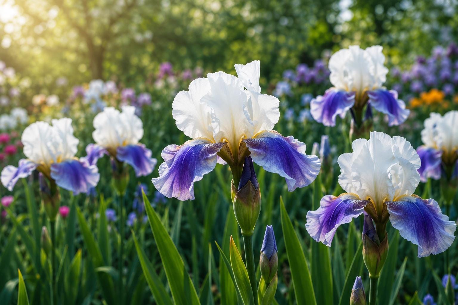 Mixed Color Iris Flower Seeds - 30pcs Perennial Blooms - Iris germanica - Low Maintenance, Attracts Pollinators