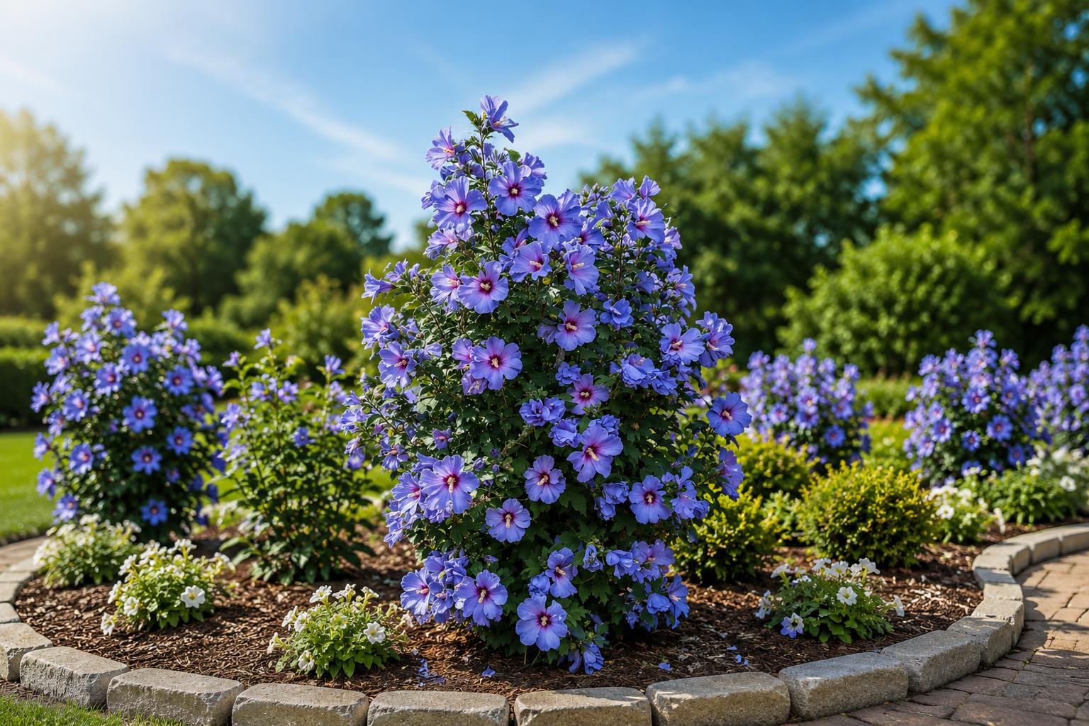 Blue Hibiscus Seeds - 50 Rare Blue-Purple Blooms - Hibiscus syriacus - Attracts Pollinators, Easy to Grow