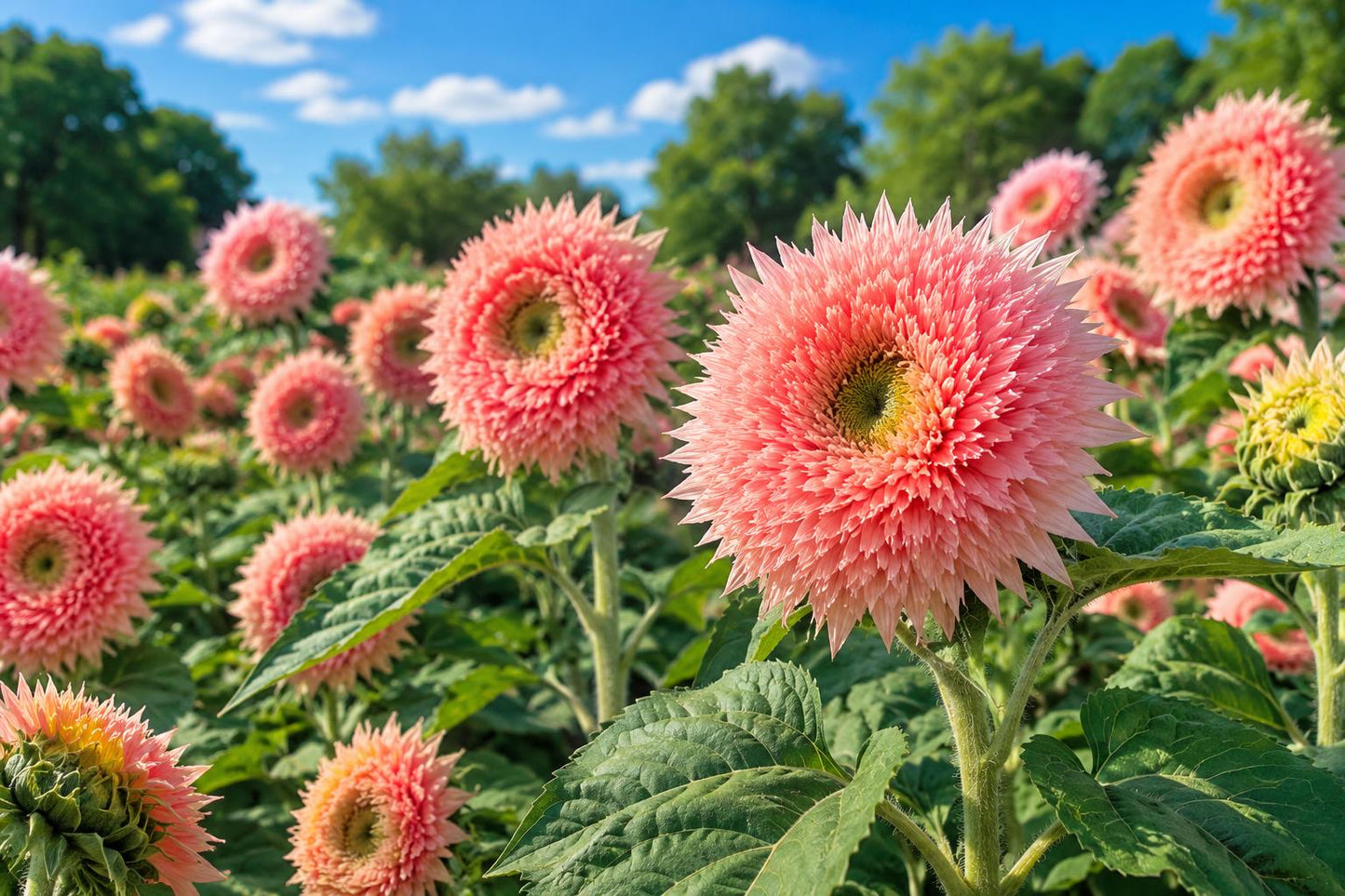 Pink Pooh Sunflower Seeds - 50pcs Non-GMO Heirloom Organic Seeds for Unique Pink Blooms (Helianthus annuus)