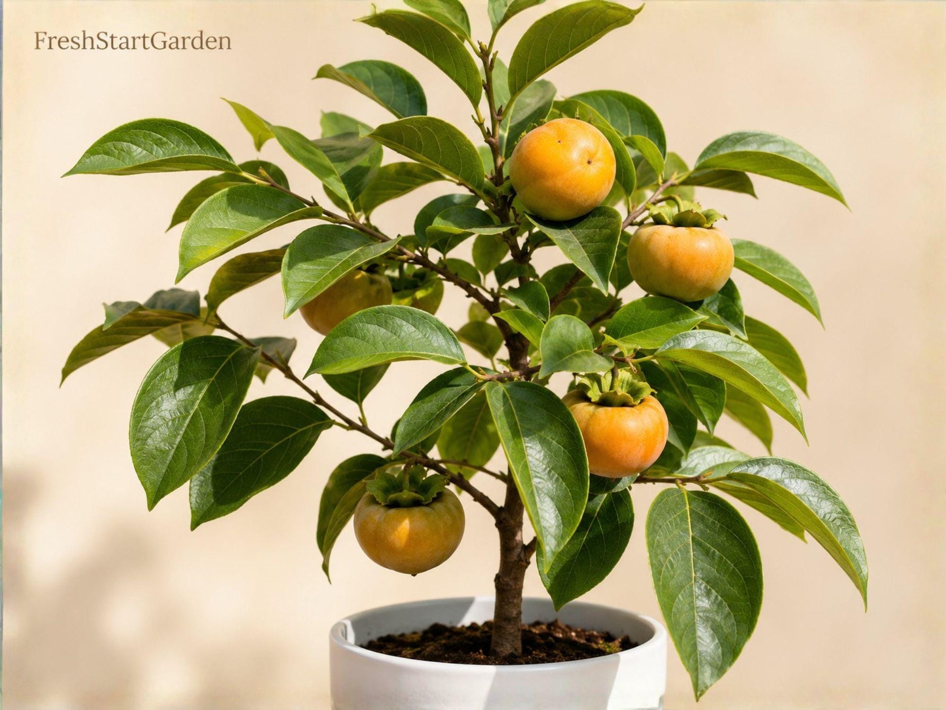 Native Persimmon Tree 6-12 Inches Diospyros virginiana Edible Shade Fruit Bare Root 5 Pack for Wildlife Gardens and Orchards