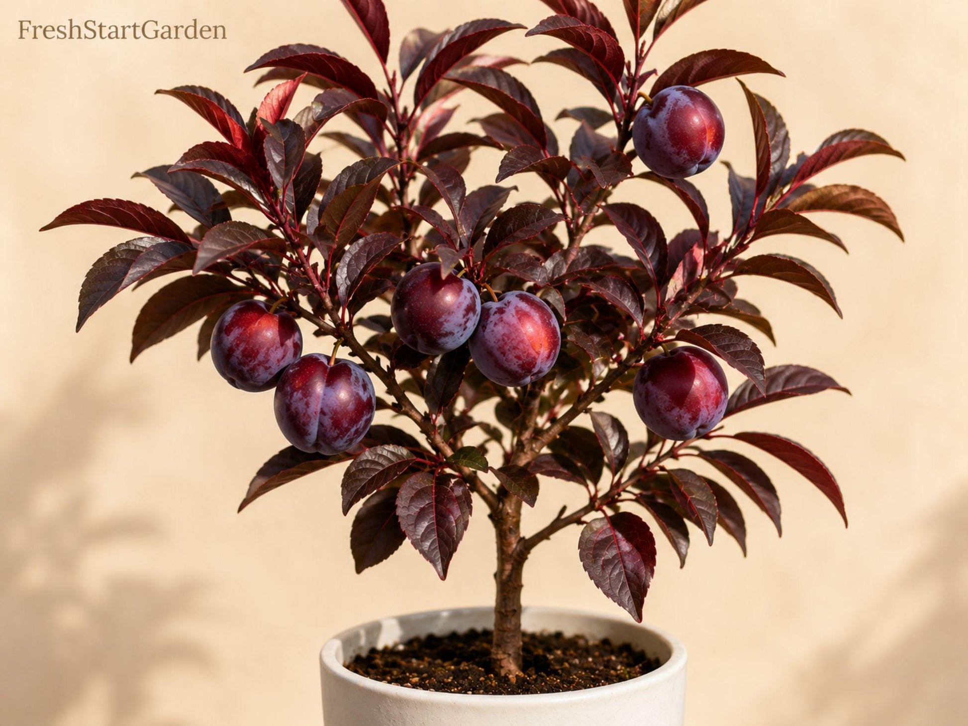 Grafted AU Rubrum Plum Bare Root Tree 18-24 Inches Sweet Red Flesh Fruit Prunus salicina Hybrid for Edible Gardens