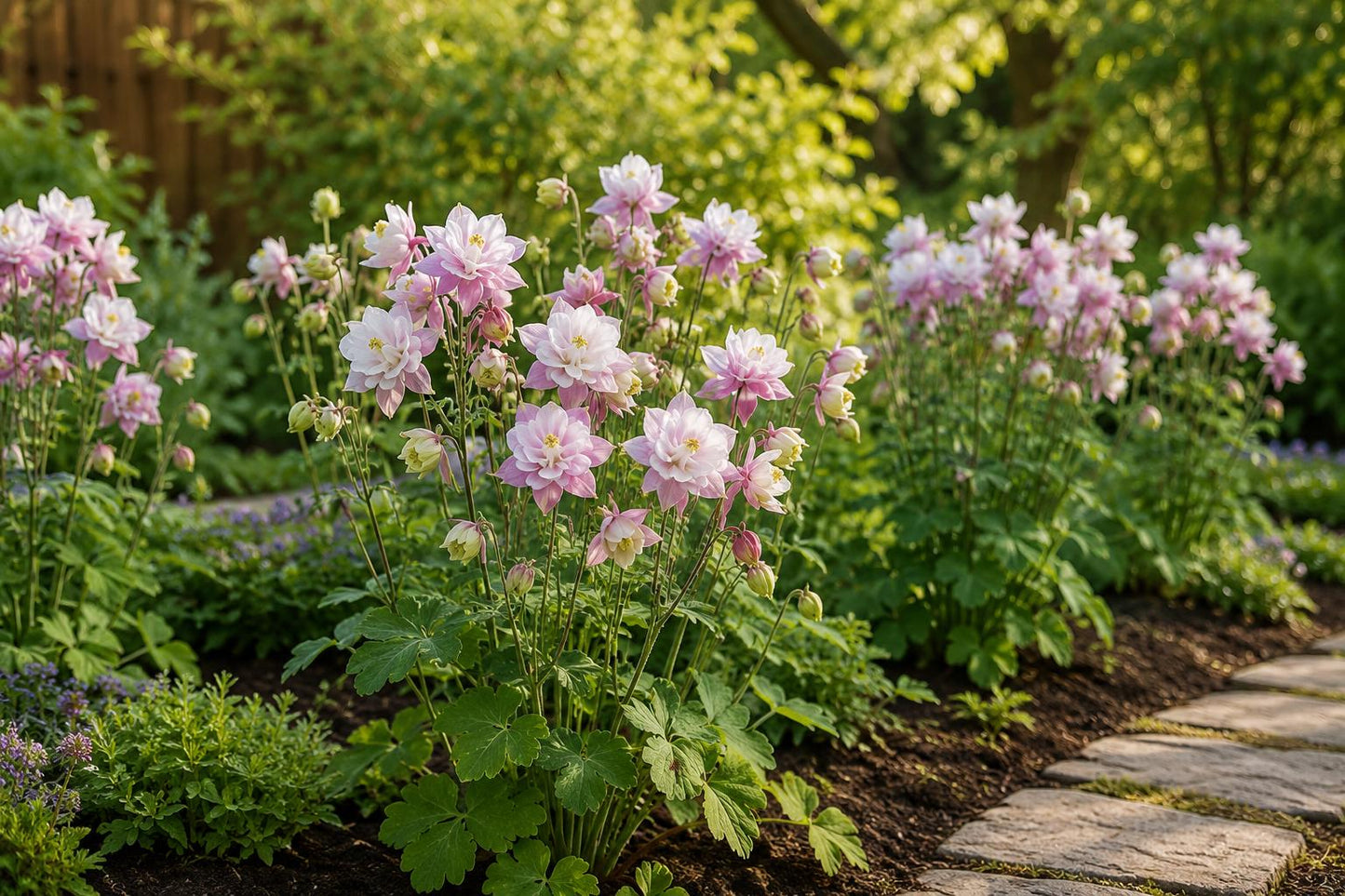 1000 Double Pink & White Columbine Seeds - Frilly Heirloom Blooms - Aquilegia Flower Seeds for Cottage Gardens
