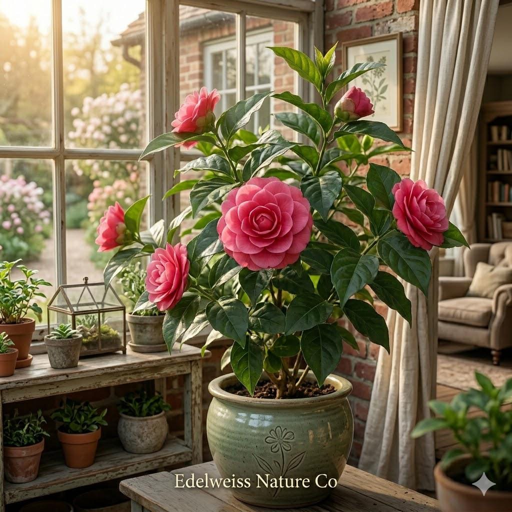 April Kiss Camellia Starter Plant | Evergreen Flowering Shrub | Camellia japonica | Shade Garden Plant