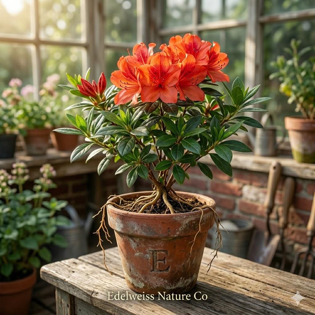 Fireball Azalea Starter Plant | Vibrant Red-Orange Flowering Shrub | Rhododendron | Ornamental Garden Live Plant