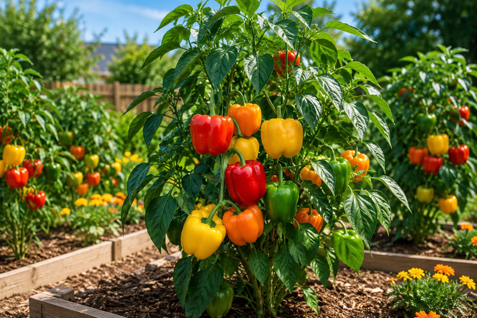 500 Mixed Color Sweet Bell Pepper Seeds - Red, Yellow, Orange, Green - Capsicum annuum - Non-GMO Garden Seeds