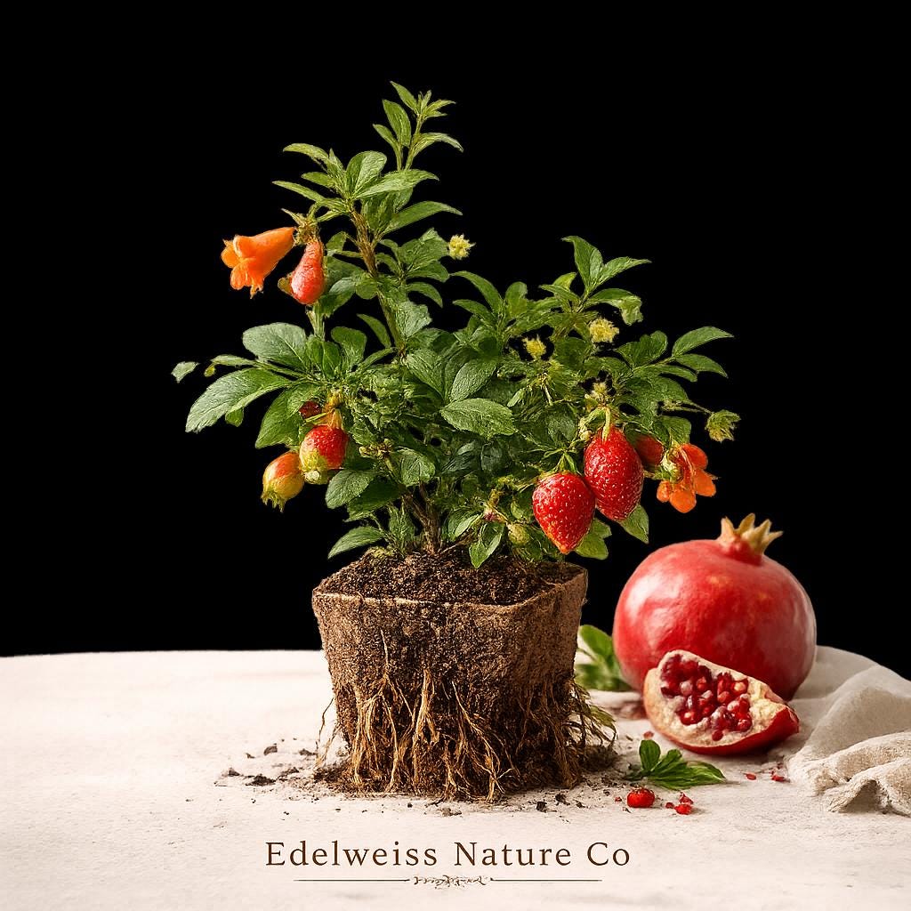 Afganski Pomegranate Starter Plug | Bare Root Non-GMO Fruit Plant | Punica granatum | Cold-Hardy Heirloom Variety