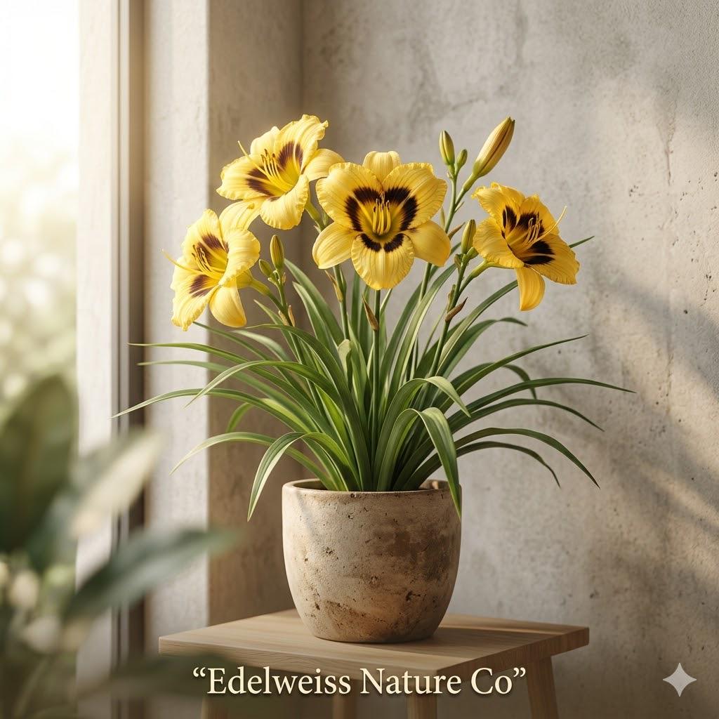 5 Bare Root Black Eyed Stella Daylily Plants | Hemerocallis | Reblooming Golden Yellow Perennial Flowers