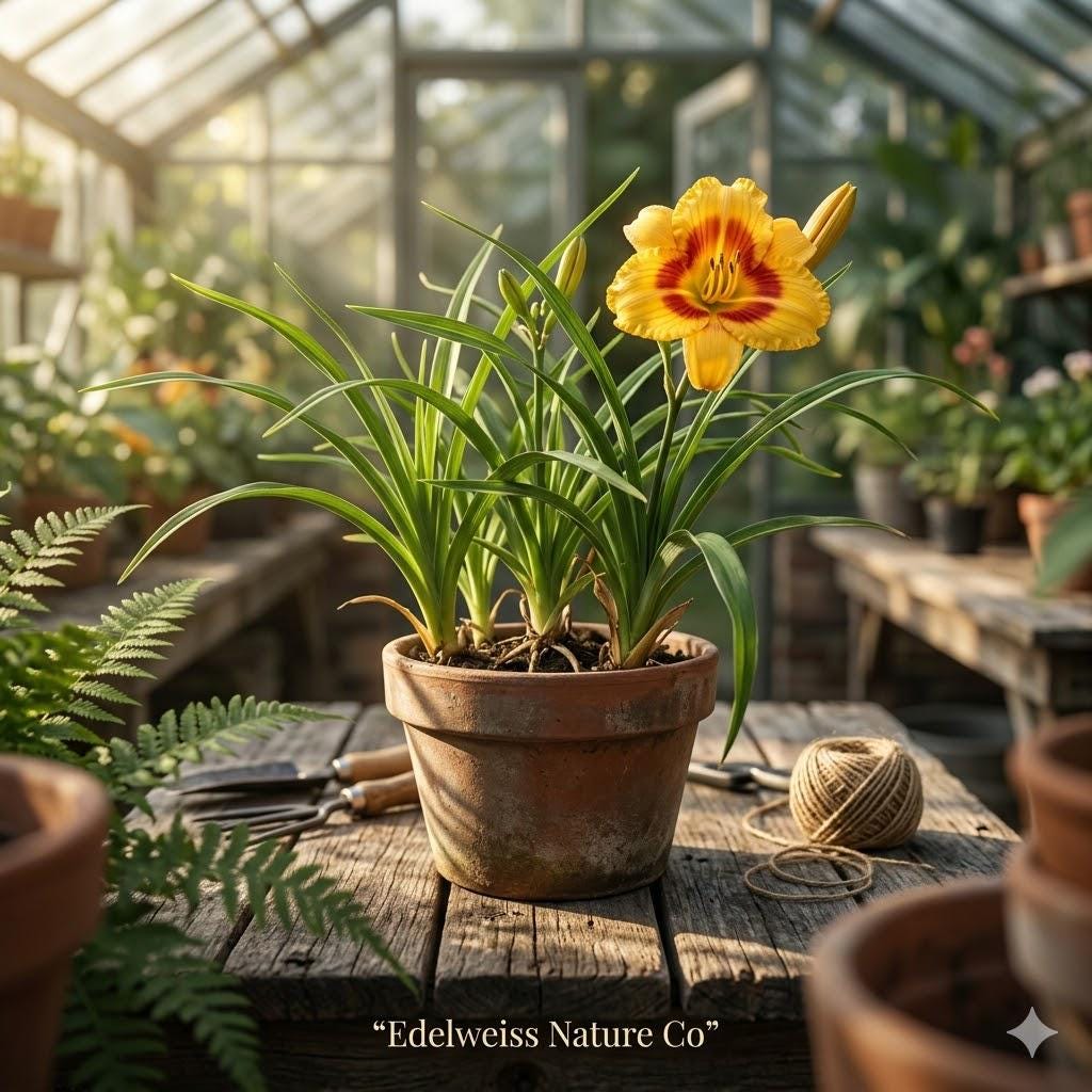 Red Eyed Stella Daylily Plants | 5 Bare Root Perennials | Hemerocallis | Golden Yellow with Red Eye Blooms