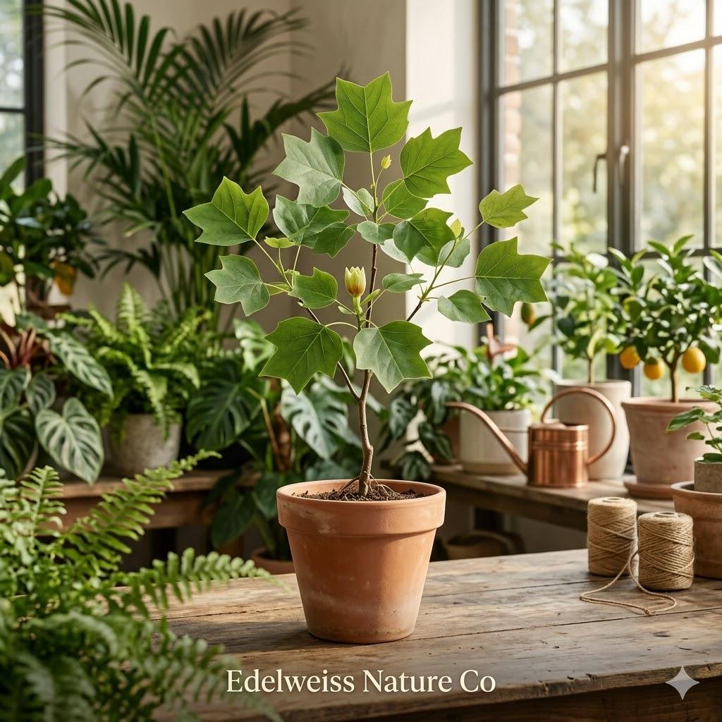 Tulip Poplar Tree Starter Plant, 12-24" Bare Root, Fast Growing Shade Tree, Liriodendron tulipifera, Pollinator Friendly