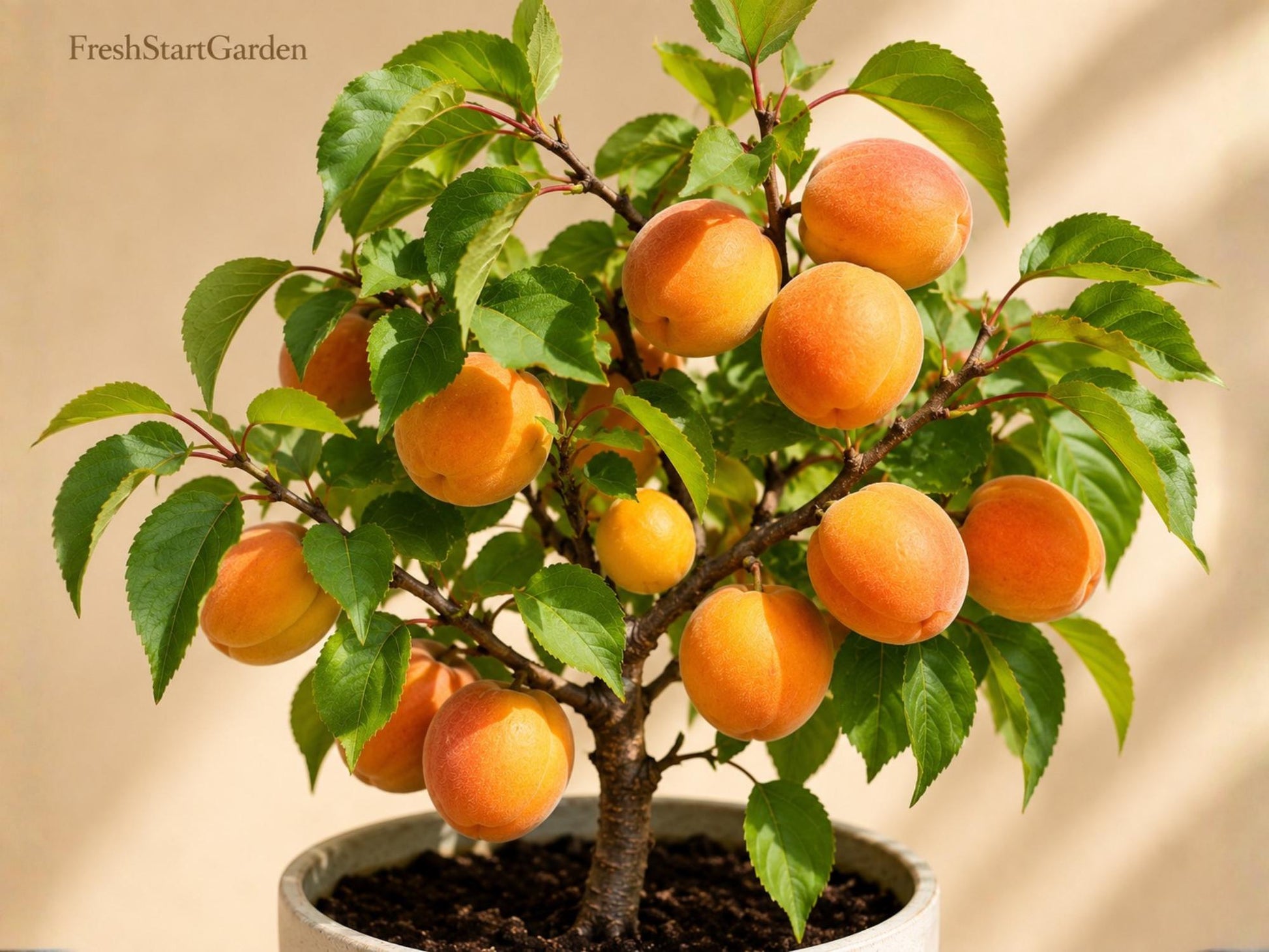 Tibetan Apricot Live Plant - Dormant Self-Pollinating Fruit Tree - Prunus armeniaca - Edible Yellow-Orange Fruit for Zones 5-8