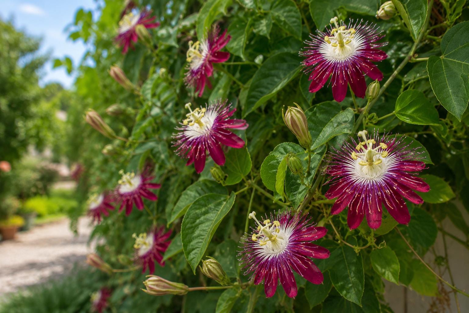 Red Burgundy Passion Flower Vine Live Plant - Fragrant Exotic Climbing Vine - Passiflora - 4-Inch Pot