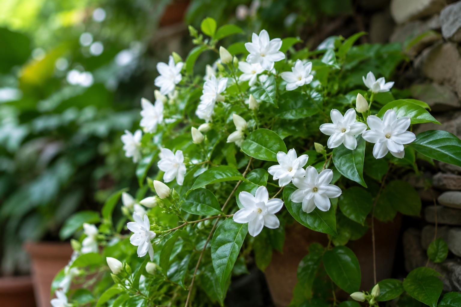 Maid of Orleans Jasmine Plant - Rooted Starter - Extremely Fragrant White Flowers - Jasminum sambac - Easy to Grow
