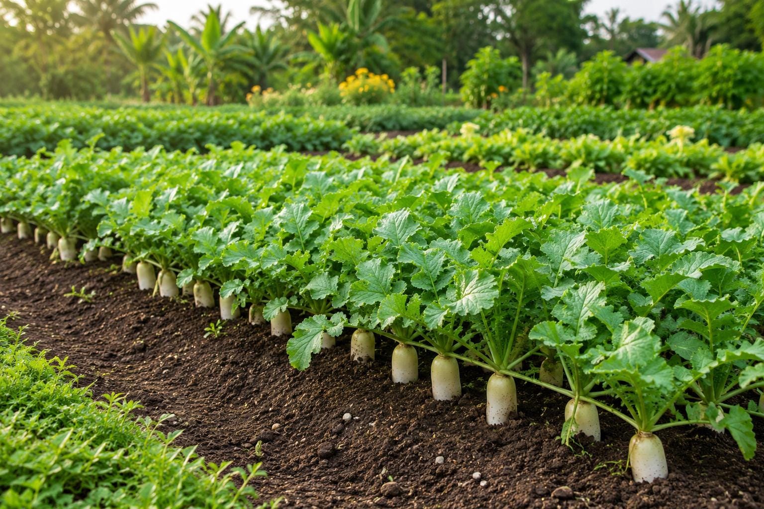400 Daikon Radish Seeds - White Long Root Vegetable - Raphanus sativus var. longipinnatus - Non-GMO Home Garden Planting