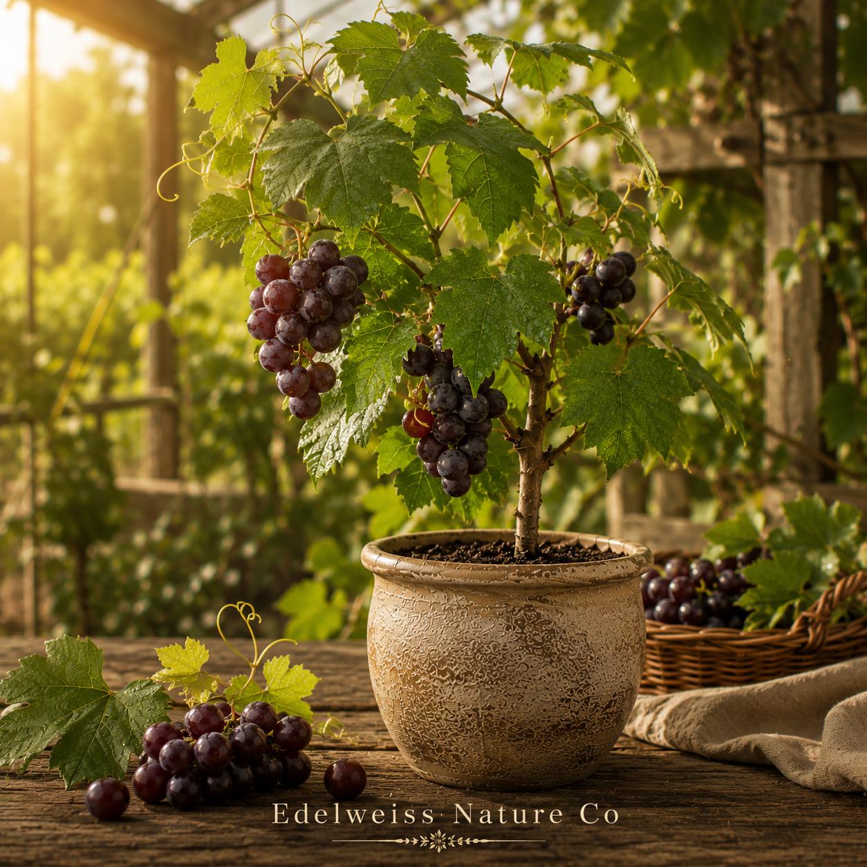 Muscadine Grape Starter Plant - 1 Bare Root Heirloom Vine, Vitis Rotundifolia, Self-Fertile, Ideal for Warm Climates